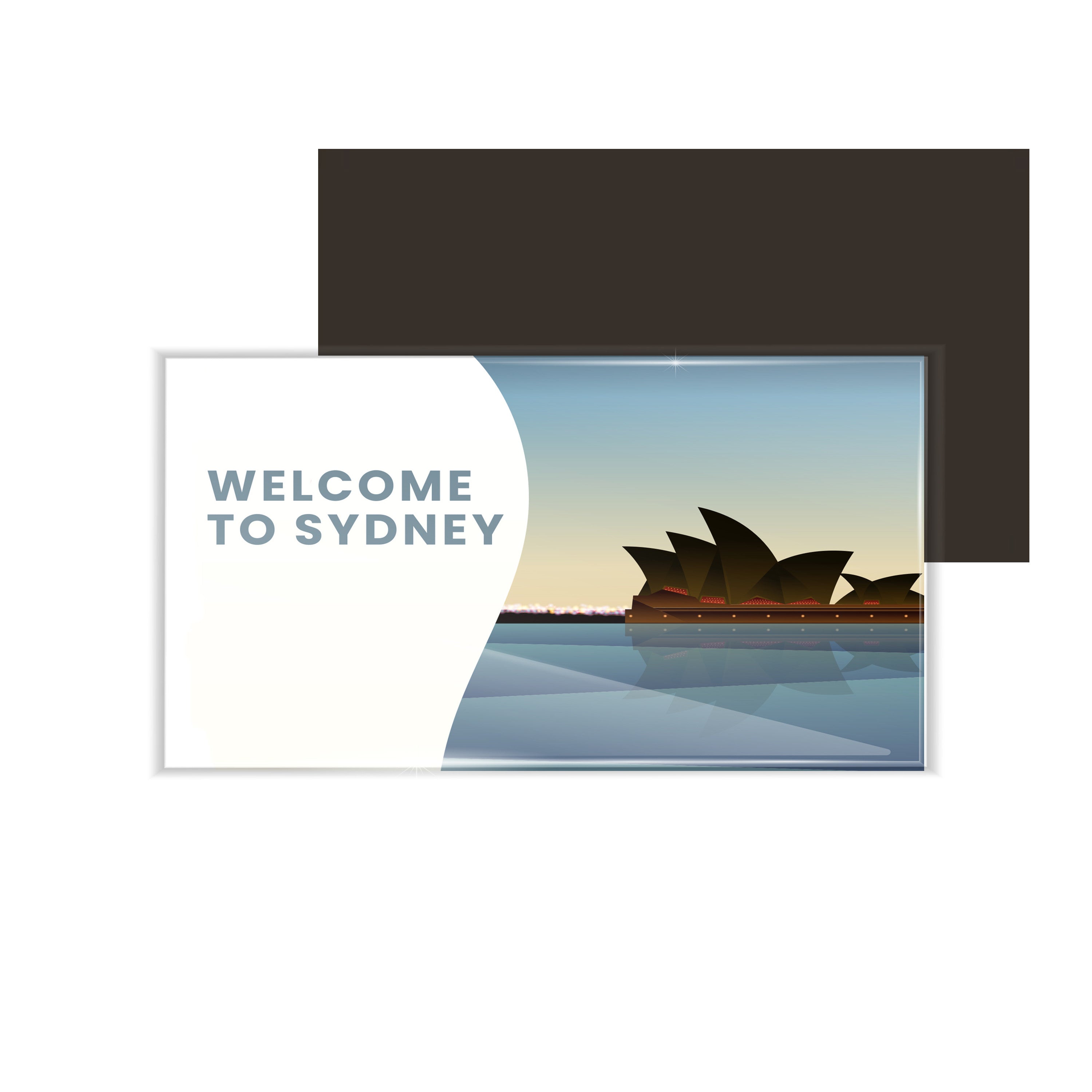 dhcrafts Fridge Magnet Rectangle Acrylic Glass (8.6 x 5.4 cm) Multicolor Travel Sydney Design Pack of 1